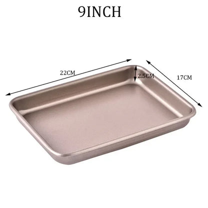 Thicken Carbon Steel Golden Baking Tray Nonstick Square Oven Cake Bread Pastry Pans Biscuits Bakeware Mold Kitchen Cooking Tools