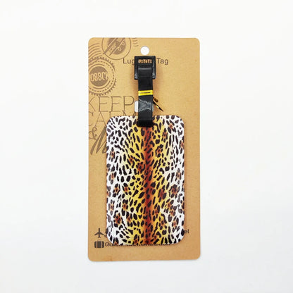 Leopard Print Luggage Label Men Travel Luggage Tag Women Suitcase ID Address Holder Baggage Boarding Portable