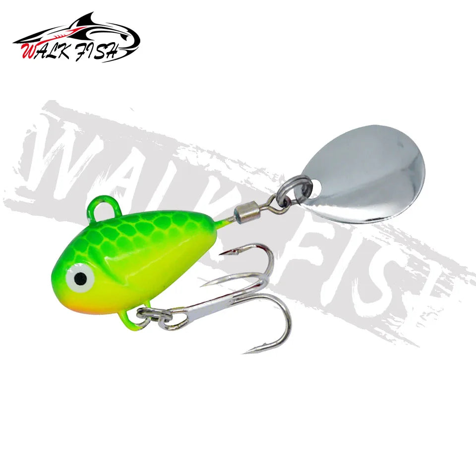 WALK FISH 1PCS New Metal Mini VIB With Spoon Fishing Lure 10g 2.1cm Fishing Tackle Pin Crankbait Vibration Spinner Sinking Bait