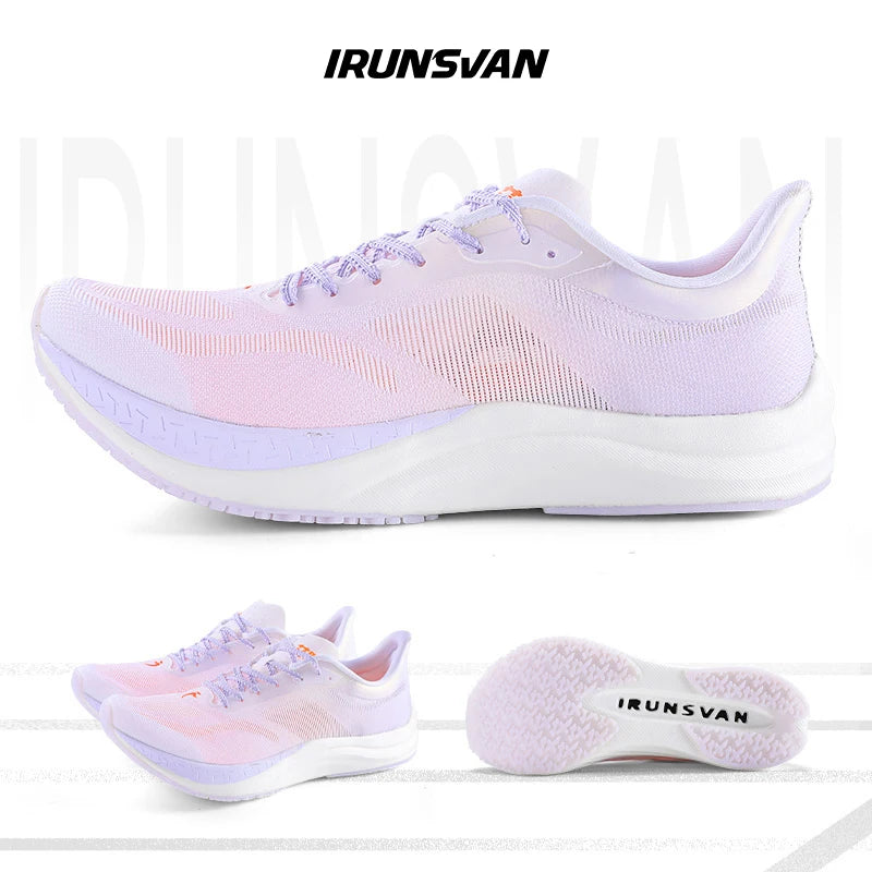 IRUNSVAN Full Palm Carbon Nylon Plate Marathon Running Racing Shoes Professional men Support Ultra-light Rebound Sneakers ﻿