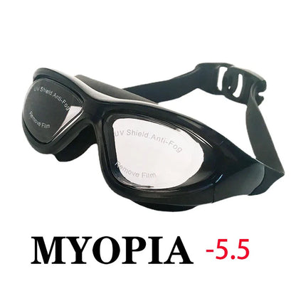 2021 Adult Myopia Swimming Goggles Earplug Professional Pool Glasses Anti Fog Men Women Optical Waterproof Eyewear