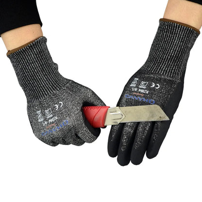 Cut Resistant Work Gloves Nitrile Level 5 Protection Safety Gloves for Industry EN388 4X43D