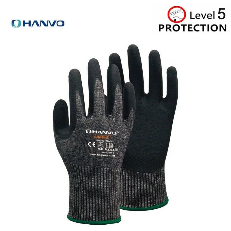 Cut Resistant Work Gloves Nitrile Level 5 Protection Safety Gloves for Industry EN388 4X43D