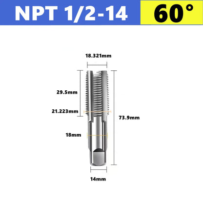 G NPT 55 °/60 ° HSS pipe thread tap 1/8 1/4 3/8 1/2 3/4 1 inch 2 inches, used for internal thread tapping tools in water pipes