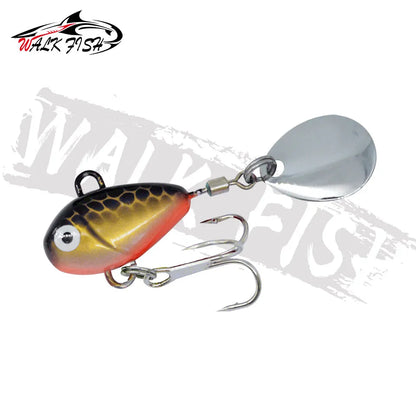 WALK FISH 1PCS New Metal Mini VIB With Spoon Fishing Lure 10g 2.1cm Fishing Tackle Pin Crankbait Vibration Spinner Sinking Bait