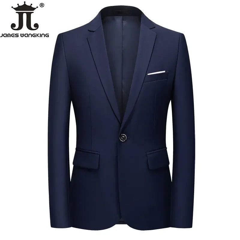 Men Blazer Boutique Fashion Solid Color Light Thin Slim Mens Casual Business Suit Jacket Groom Wedding Dress Party Tyranian Coat