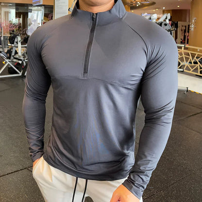 Men's Quick Dry Running Long Sleeve Half Zip