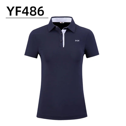 PGM Women's Golf Short-Sleeved Polo Shirt Quick-Dry Breathable