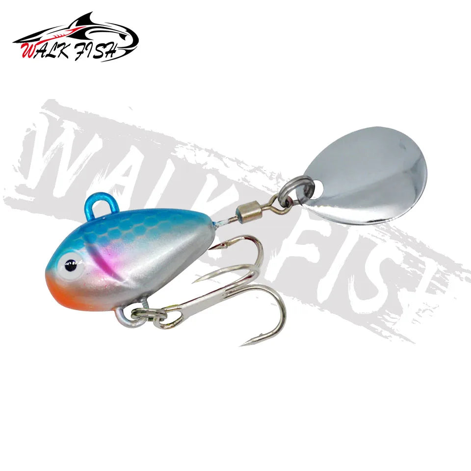 WALK FISH 1PCS New Metal Mini VIB With Spoon Fishing Lure 10g 2.1cm Fishing Tackle Pin Crankbait Vibration Spinner Sinking Bait