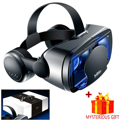 Virtual Reality 3D VR Headset Smart Glasses Helmet for Smartphones Cell Phone Mobile 7 Inches Lenses Binoculars with Controllers