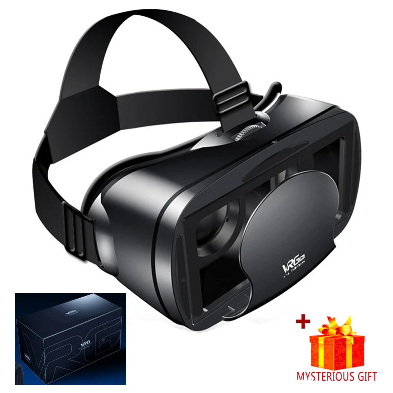 Virtual Reality 3D VR Headset Smart Glasses Helmet for Smartphones Cell Phone Mobile 7 Inches Lenses Binoculars with Controllers