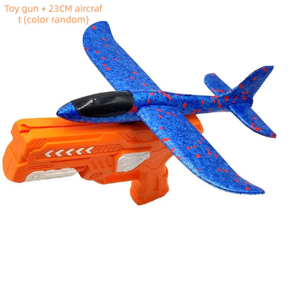 Outdoor Games Kids Glider Flight Flying Throw Foam Plane Shooting Gun, Catapult Plane Launcher Toy for Kids, Shooting Toy