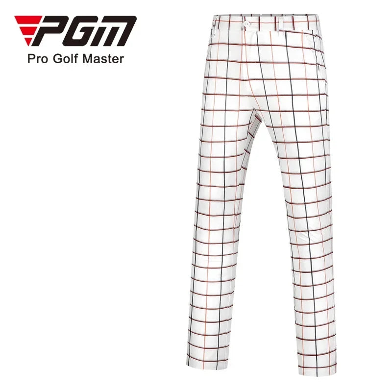 Men's PGM Stretchy Long Plaid Golf Pants