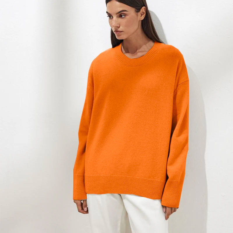 Hirsionsan Oversized Cashmere Autumn Winter Sweater Women Fashion Basic Knitted Pullover Chic Soft Loose Casual Female Jumper