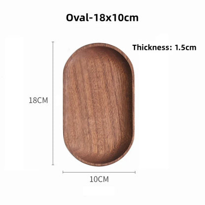 Solid Wood Serving Tray Oval Tea Tray Decorative Wood Plate Fruit Tray Vegetable Platter Home Bread Dessert Cake Plate Tableware