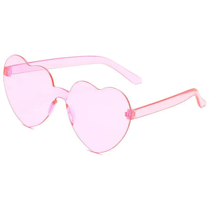 Heart Shaped Sunglasses for Women pink frameless Heart Glasses adults for wedding Bachelorette Party Favor Valentines Gifts