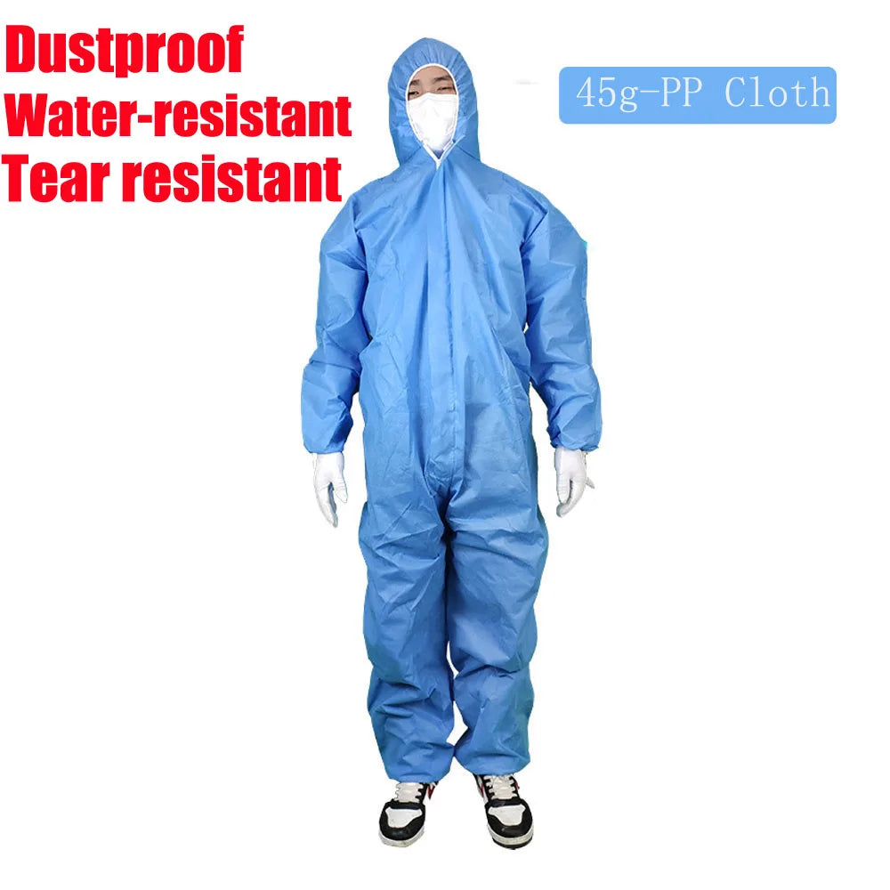 Disposable Breathable Dustproof Water Oil Resist Work Safety Clothing Anti Dust Spary Painting Decorating Labour Overall Suit