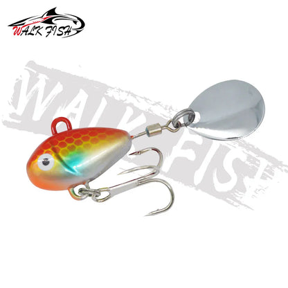 WALK FISH 1PCS New Metal Mini VIB With Spoon Fishing Lure 10g 2.1cm Fishing Tackle Pin Crankbait Vibration Spinner Sinking Bait