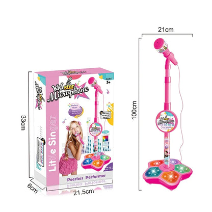 Kids Microphone with Stand Karaoke Song Music Instrument Toys Brain-Training Educational Toy Birthday Gift for Girl Boy