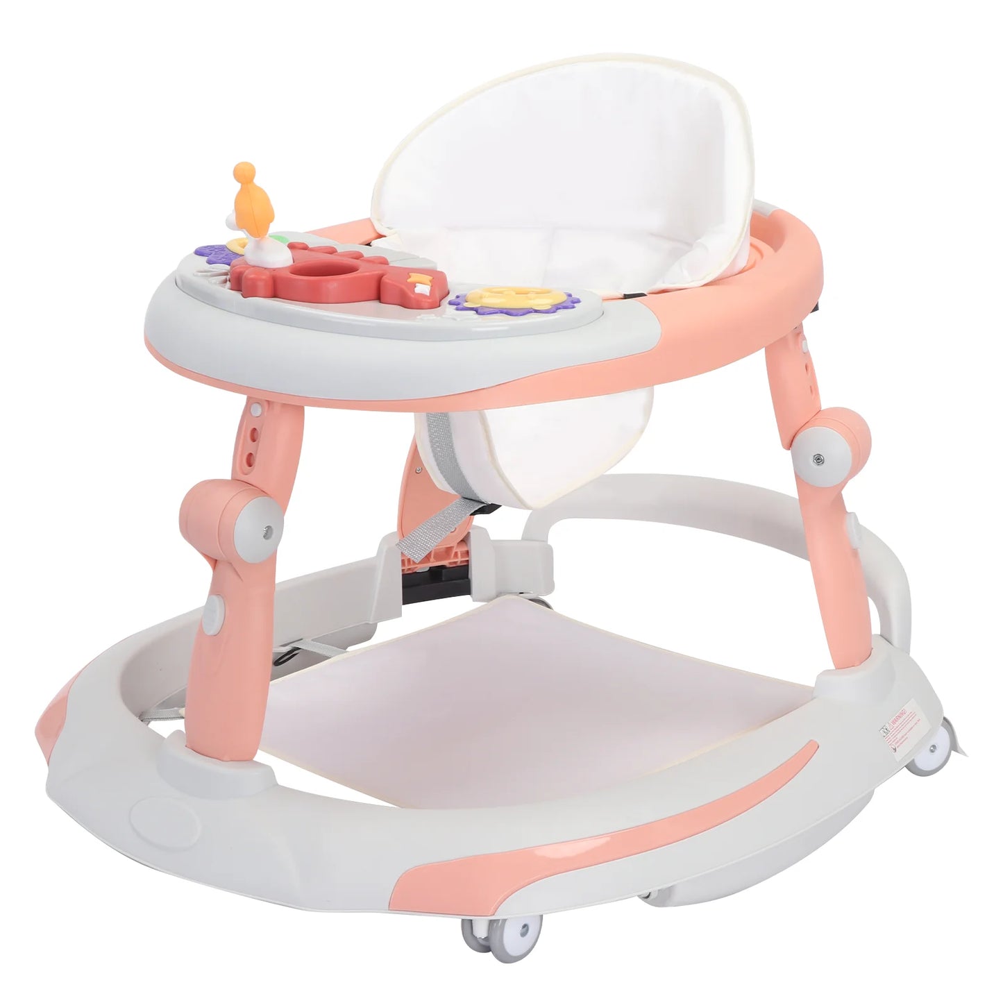 UBRAVOO Foldable Baby Walker with O-shaped legs & multi-function Rollover prevention, 6-18 Months, Adjustable Height, Music Toy