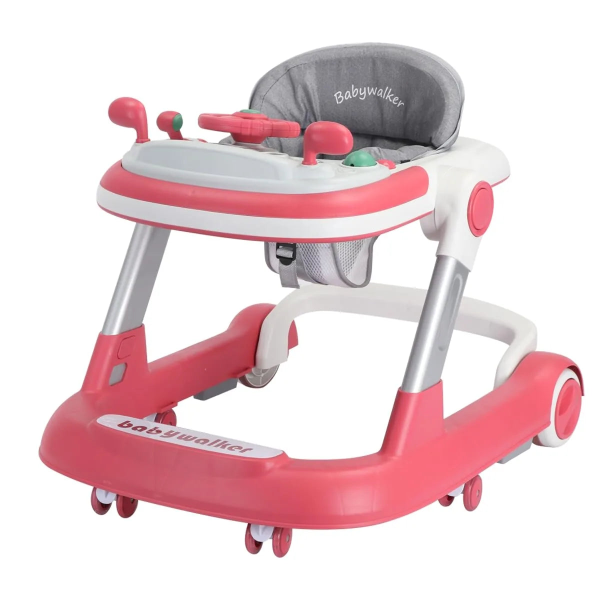 UBRAVOO 2in1 Toddler Push Baby Walker, with Removable Feeding Tray and Music Tray, Foldable Activity Walker for 6-18 Months