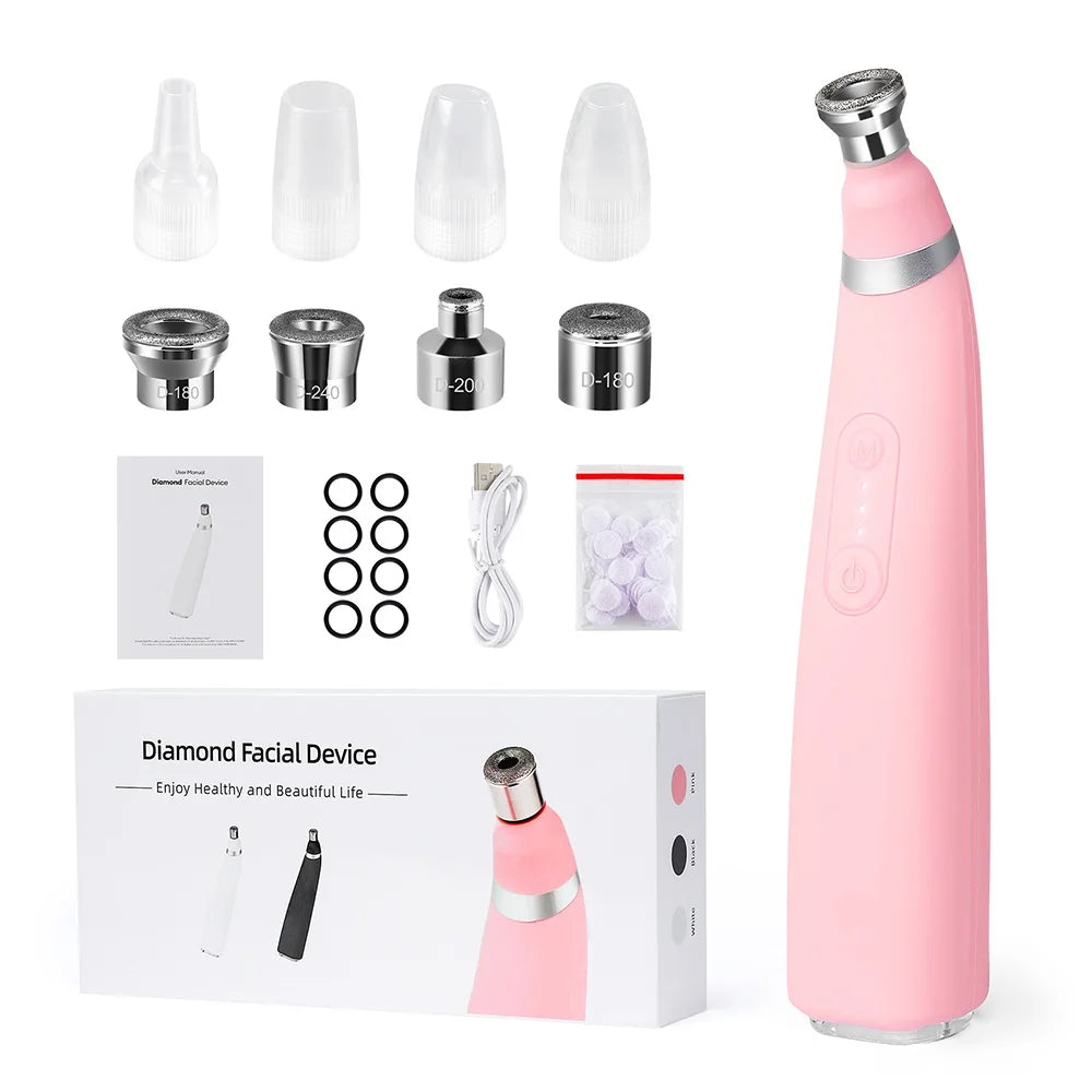 Foreverlily Portable Diamond Peeling Machine Microdermabrasion Facial Cleaning Device Exfoliation Vacuum Blackhead Remover