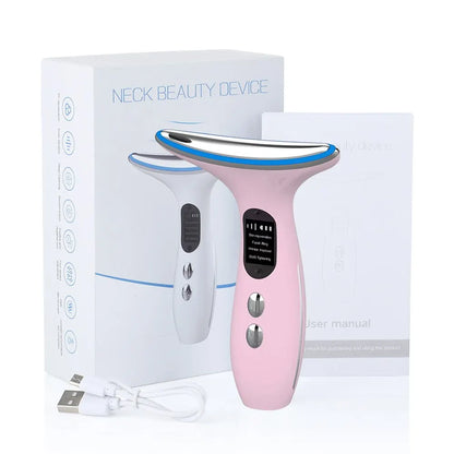 EMS Microcurrent Chin Lifting Face Neck Beauty Device LED Photon Firming Rejuvenation Anti Wrinkle Skin Care Facial Massager