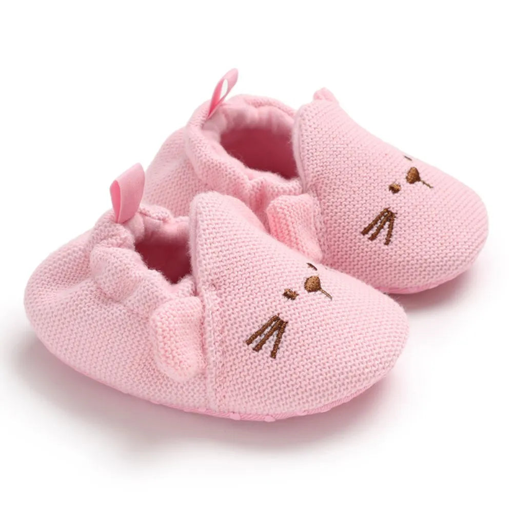 Toddler Girl Knitted First Walkers Snow Boots Shoes Newborn Baby Autumn Winter Cotton Warm Soft Sole Plush Prewalker