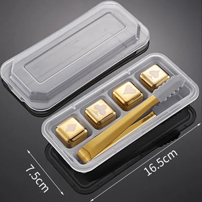 Reusable Whiskey Stones Stainless Steel Ice Cubes Quick-Freeze Wine Cooler Food Grade Metal Pellets Beer Cooler Bar Accessories