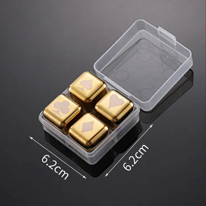 Reusable Whiskey Stones Stainless Steel Ice Cubes Quick-Freeze Wine Cooler Food Grade Metal Pellets Beer Cooler Bar Accessories