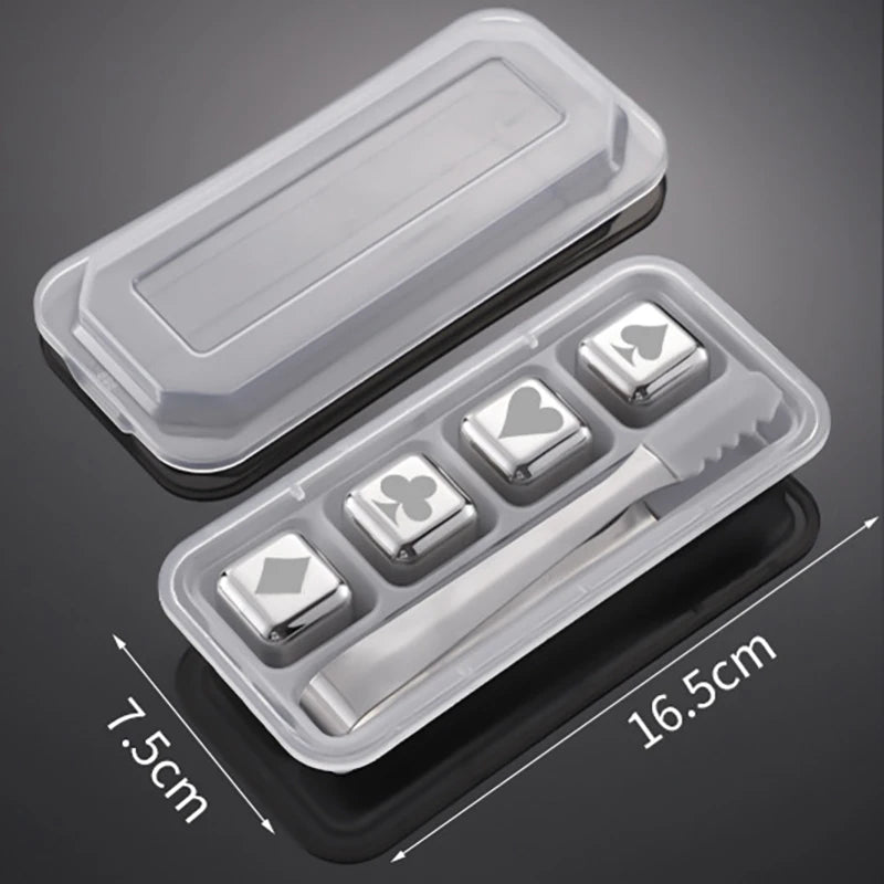 Reusable Whiskey Stones Stainless Steel Ice Cubes Quick-Freeze Wine Cooler Food Grade Metal Pellets Beer Cooler Bar Accessories