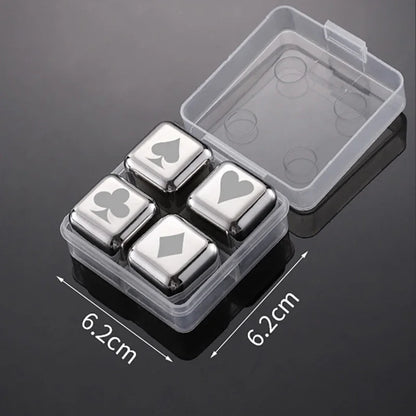 Reusable Whiskey Stones Stainless Steel Ice Cubes Quick-Freeze Wine Cooler Food Grade Metal Pellets Beer Cooler Bar Accessories