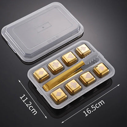 Reusable Whiskey Stones Stainless Steel Ice Cubes Quick-Freeze Wine Cooler Food Grade Metal Pellets Beer Cooler Bar Accessories