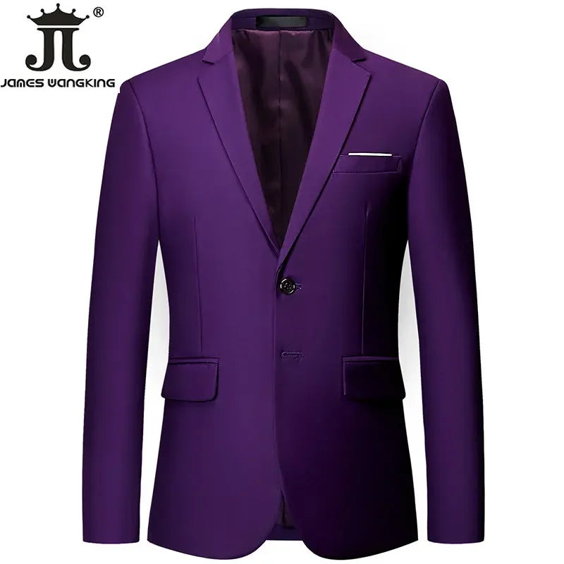 Men Blazer Boutique Fashion Solid Color Light Thin Slim Mens Casual Business Suit Jacket Groom Wedding Dress Party Tyranian Coat