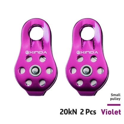 XINDA Rock Climbing Pulley Fixed Sideplate Single Sheave Pulley Outdoor Survival Tool High Altitud Traverse Hauling Gear