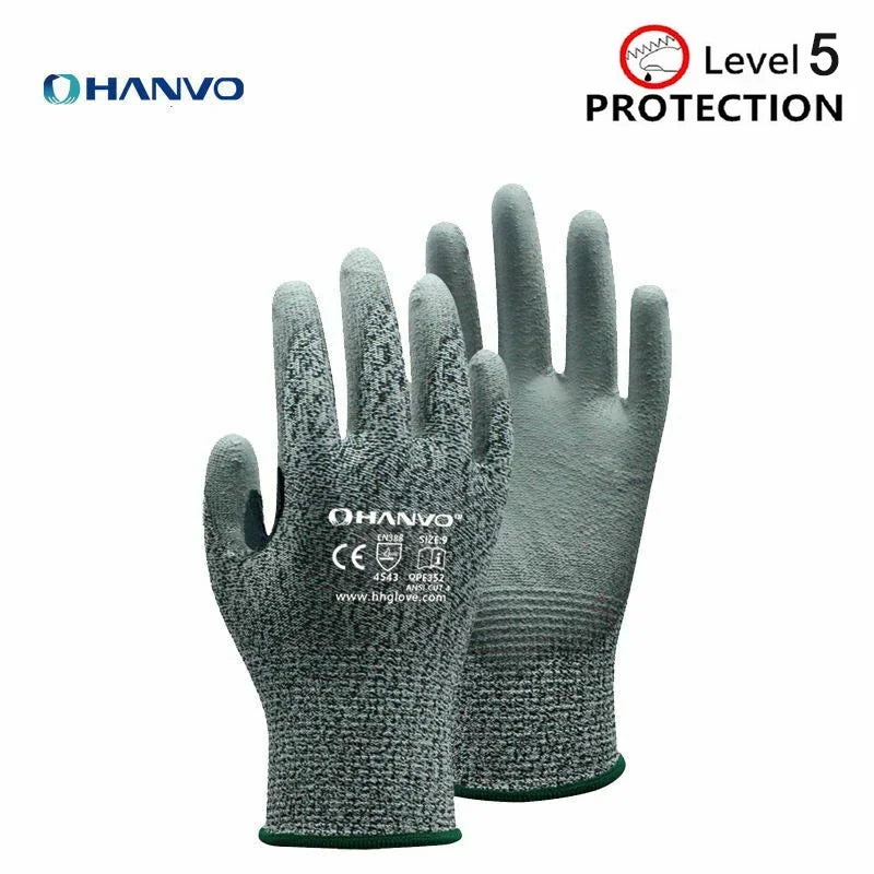 Cut Resistant Work Gloves Nitrile Level 5 Protection Safety Gloves for Industry EN388 4X43D