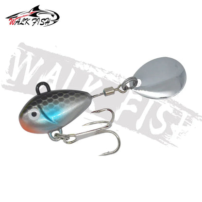 WALK FISH 1PCS New Metal Mini VIB With Spoon Fishing Lure 10g 2.1cm Fishing Tackle Pin Crankbait Vibration Spinner Sinking Bait