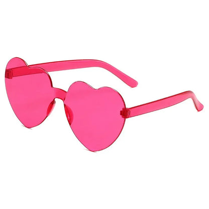 Heart Shaped Sunglasses for Women pink frameless Heart Glasses adults for wedding Bachelorette Party Favor Valentines Gifts