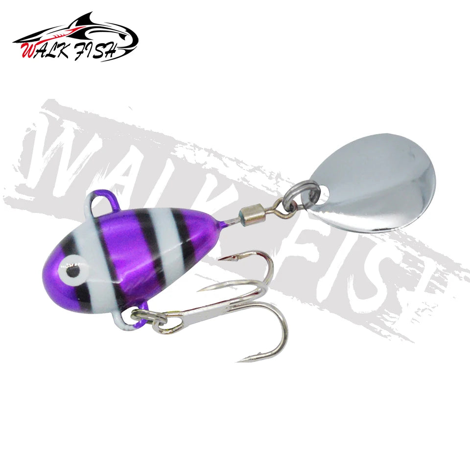 WALK FISH 1PCS New Metal Mini VIB With Spoon Fishing Lure 10g 2.1cm Fishing Tackle Pin Crankbait Vibration Spinner Sinking Bait