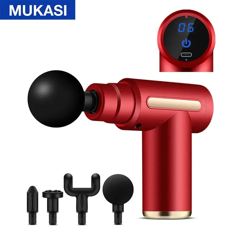 MUKASI Massage Gun LCD Display Electric Massager For Body Neck Back Pain Relief Therapy Deep Muscle Relaxation Fitness Slimming