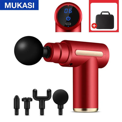 MUKASI Massage Gun LCD Display Electric Massager For Body Neck Back Pain Relief Therapy Deep Muscle Relaxation Fitness Slimming