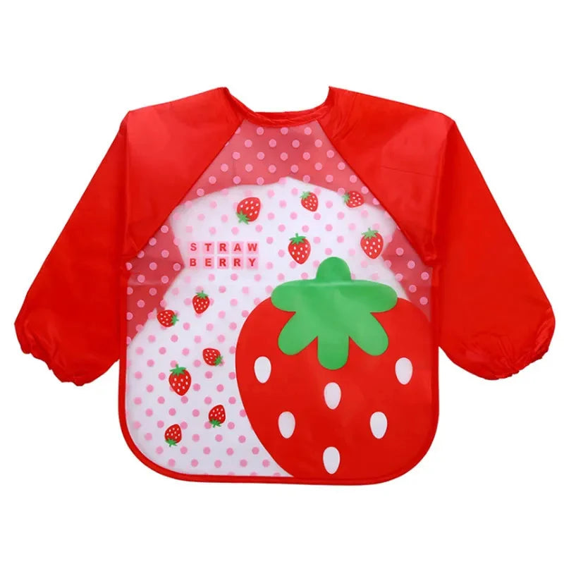 Waterproof Eating Smock Infant Toddler Baby Cartoon Long Sleeve Art Apron Feeding Bib for Boys Girls Soft Baby Bibs Burp Clothes