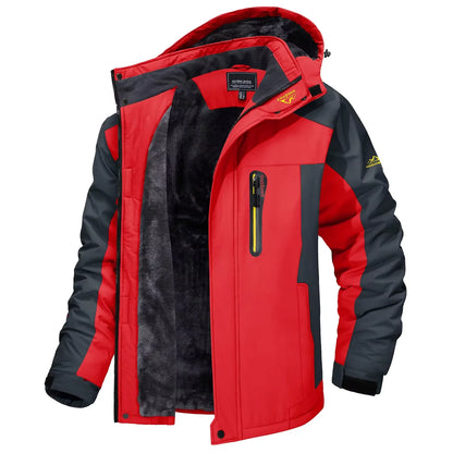 TACVASEN Winter Fleece Lining Parka Waterproof Mens Ski Snowboard Jackets Windproof Removable Hoodie Coats Casual Windbreaker