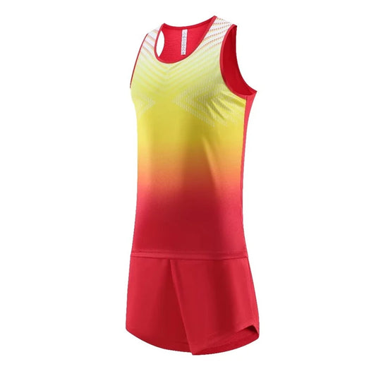 New Men Women Sports Suits Quick Dry Slim Fit Marathon Running Track And Field Tracksuits Fashion Gym Sportswear Vest+Shorts Set