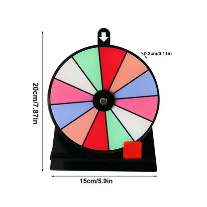 Prize Wheel Non-slip Wheel of Fortune Game Spinner with Stand Erasable Acrylic Board Roulette Wheel 12Slots Tabletop Prize Wheel