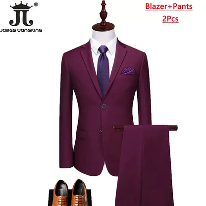 S-6XL Blazer Vest Pants High-end Brand Solid Color Formal Business Office Suit Three-piece Set Groom Wedding Show Dress Party