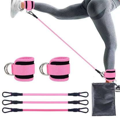 TPE Resistance Bands Ankle Straps Fitness Set D-Ring Support Ankle Cuffs Yoga Gym Equipment Guard Leg Strength Safety Extensions