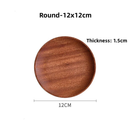 Solid Wood Serving Tray Oval Tea Tray Decorative Wood Plate Fruit Tray Vegetable Platter Home Bread Dessert Cake Plate Tableware