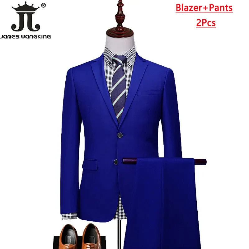 S-6XL Blazer Vest Pants High-end Brand Solid Color Formal Business Office Suit Three-piece Set Groom Wedding Show Dress Party