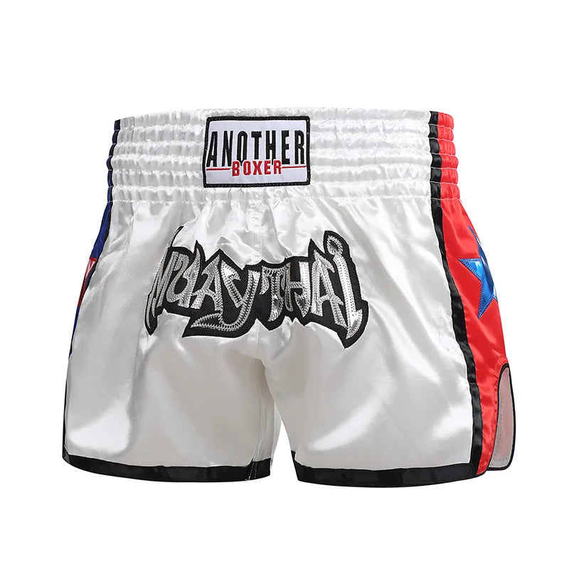 MMA Shorts for Kids & Adults, Muay Thai Shorts Boxing, Embroidered, Martial Arts Clothing for Muay Thai and Taekwondo Training